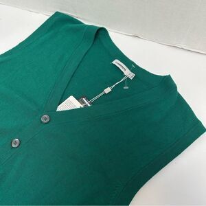 J. Lindeberg NWT Nestor True Merino‎ Wool Knit Green Vest Button Size Medium